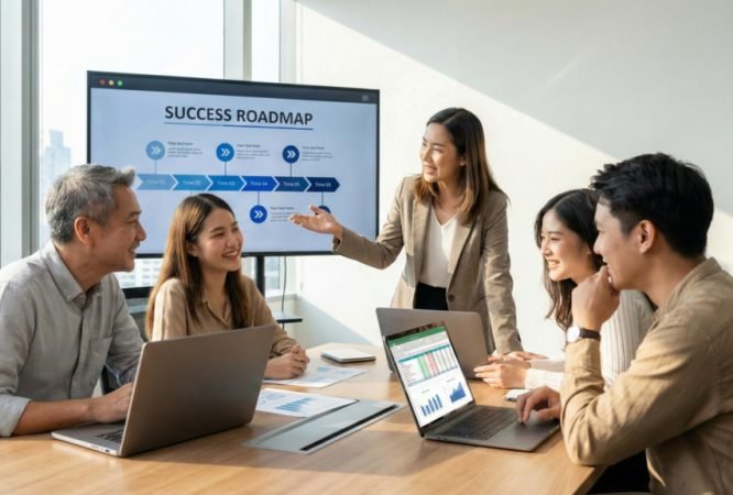 บรรยากาศการทำ Workshop ผ่าน Onsite Training เพื่อปรับเปลี่ยนองค์กรสู่ระบบดิจิทัล