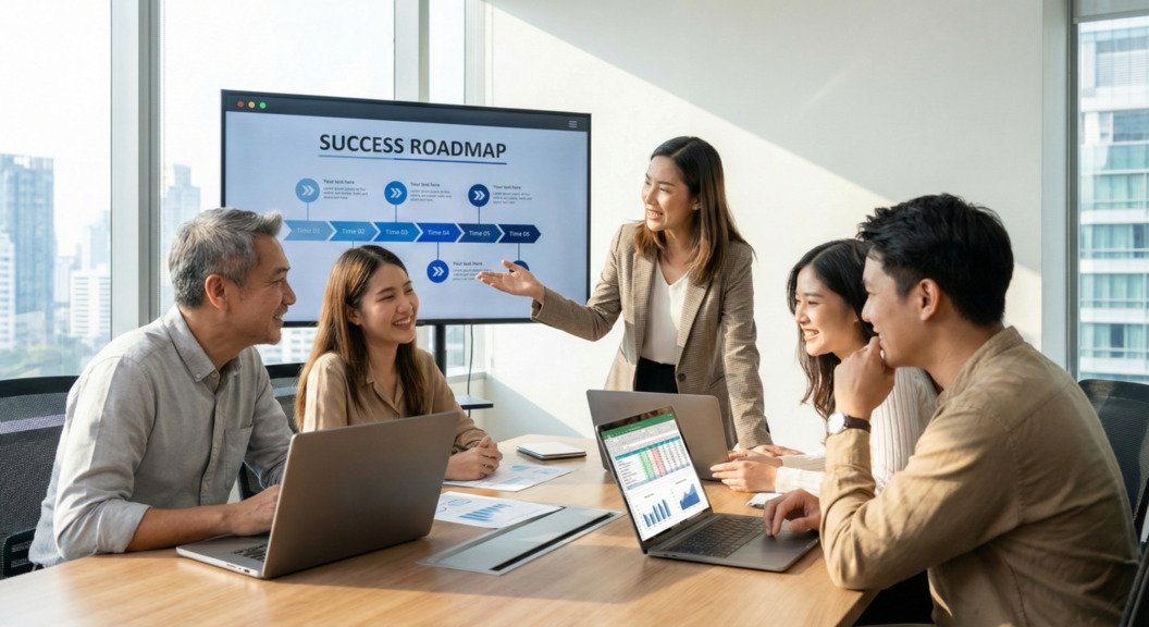 บรรยากาศการทำ Workshop ผ่าน Onsite Training เพื่อปรับเปลี่ยนองค์กรสู่ระบบดิจิทัล