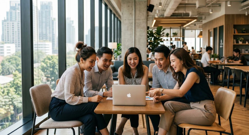 พนักงานออฟฟิศคนไทยร่วมมือกันเรียนรู้วิธีใช้ AI ในที่ทำงานเพื่อเพิ่มประสิทธิภาพ