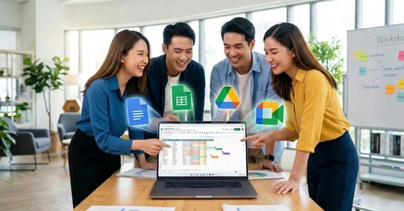 บรรยากาศการอบรม Google Workspace สำหรับองค์กรด้วยเทคนิคการสอนแบบเน้นผลลัพธ์